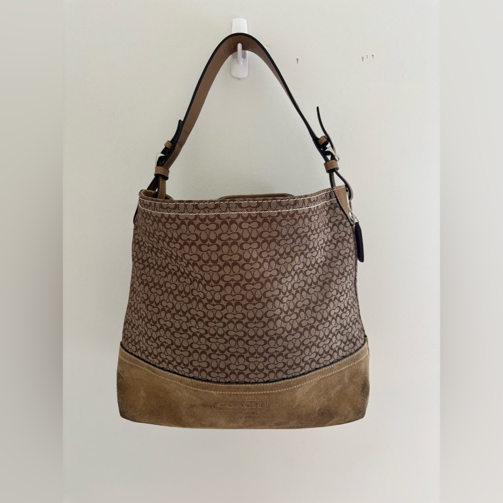 Coach Brown and Tan Shoulder Bag